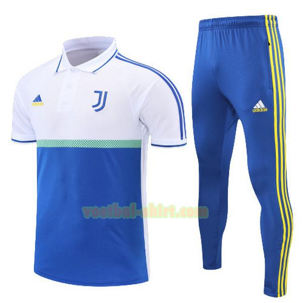 juventus set polo 2022 wit blauw mannen