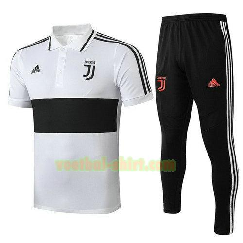 juventus set poloshirt 2019-2020 wit zwart mannen