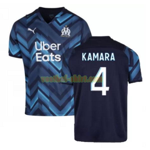 kamara 4 olympique marseille uit shirt 2021 2022 blauw mannen
