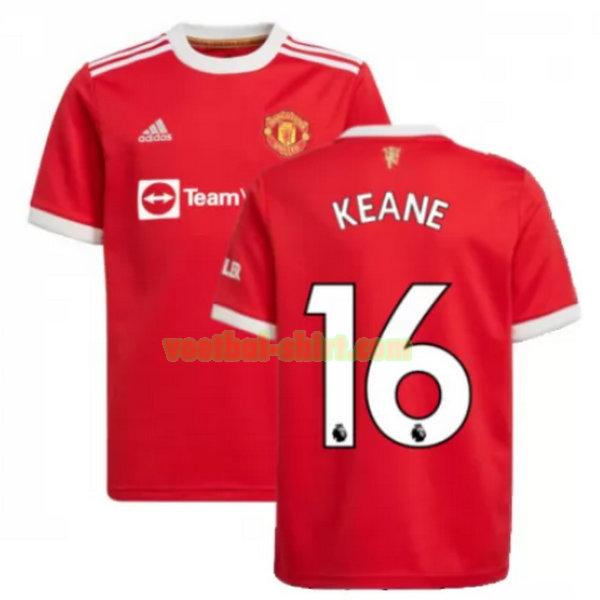 keane 16 manchester united thuis shirt 2021 2022 rood mannen