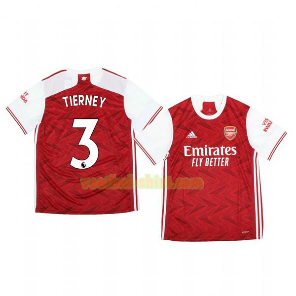 kieran tierney 3 arsenal thuis shirt 2020-2021 mannen