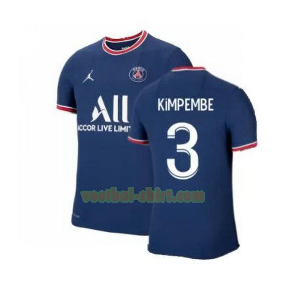 kimpembe 3 paris saint germain thuis shirt 2021 2022 blauw mannen