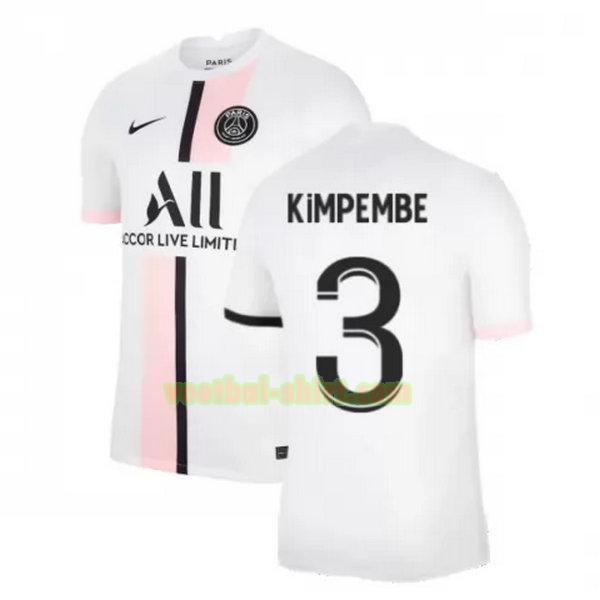 kimpembe 3 paris saint germain uit shirt 2021 2022 wit mannen