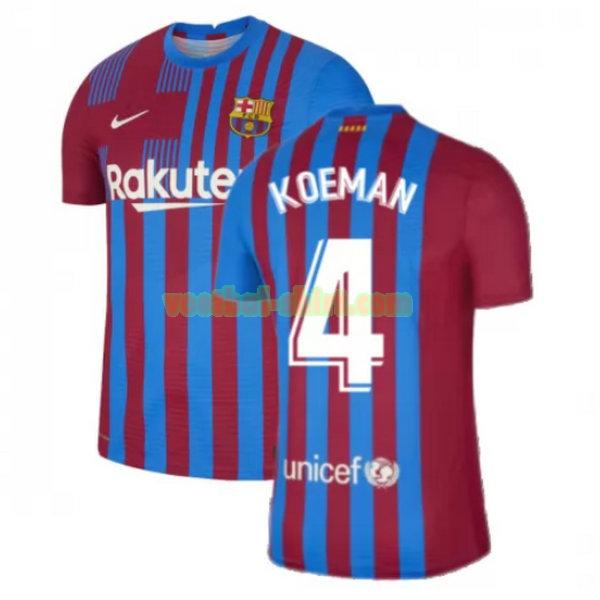 koeman 4 barcelona thuis shirt 2021 2022 rood wit mannen