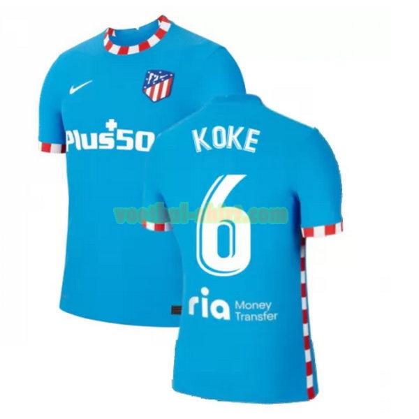 koke 6 atletico madrid 3e shirt 2021 2022 blauw mannen