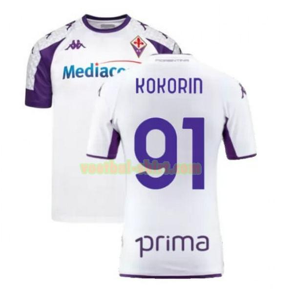 kokorin 91 fiorentina uit shirt 2021 2022 wit mannen