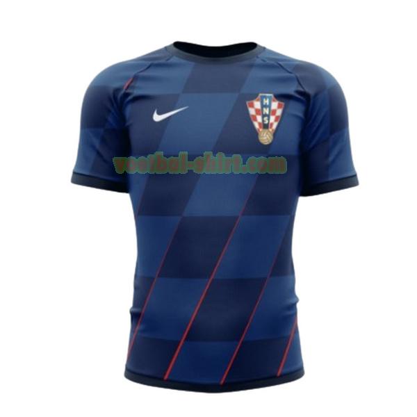 kroatië uit shirt 2024 thailand blauw mannen