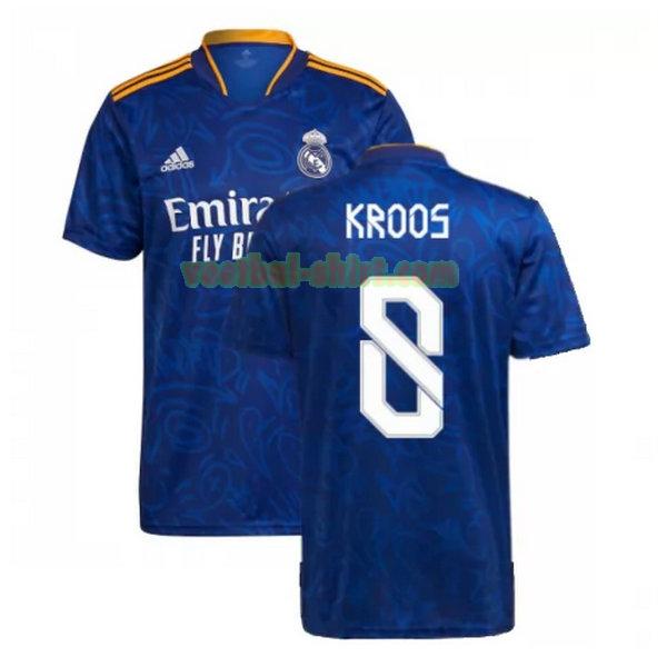 kroos 8 real madrid uit shirt 2021 2022 blauw mannen