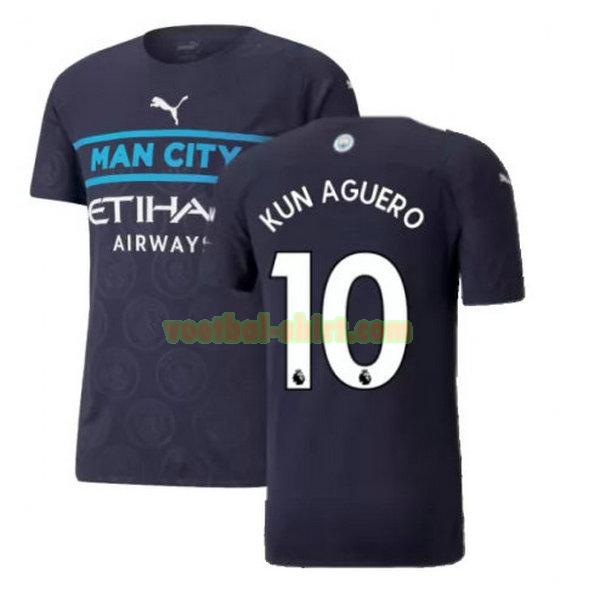 kun aguero 10 manchester city 3e shirt 2021 2022 zwart mannen