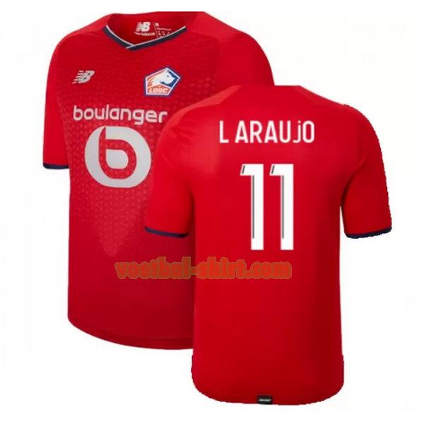 l araujo 11 lille osc thuis shirt 2021 2022 rood mannen