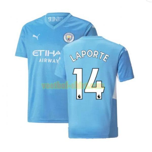 laporte 14 manchester city thuis shirt 2021 2022 blauw mannen