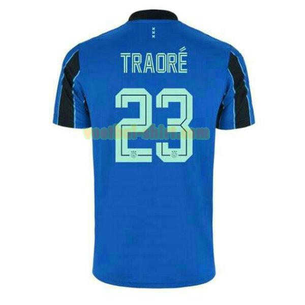 lassina traore 23 ajax uit shirt 2021 2022 blauw mannen