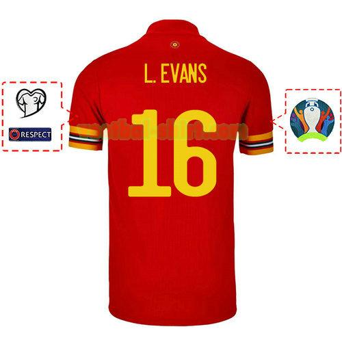 lee evans 16 wales thuis shirt 2020 mannen