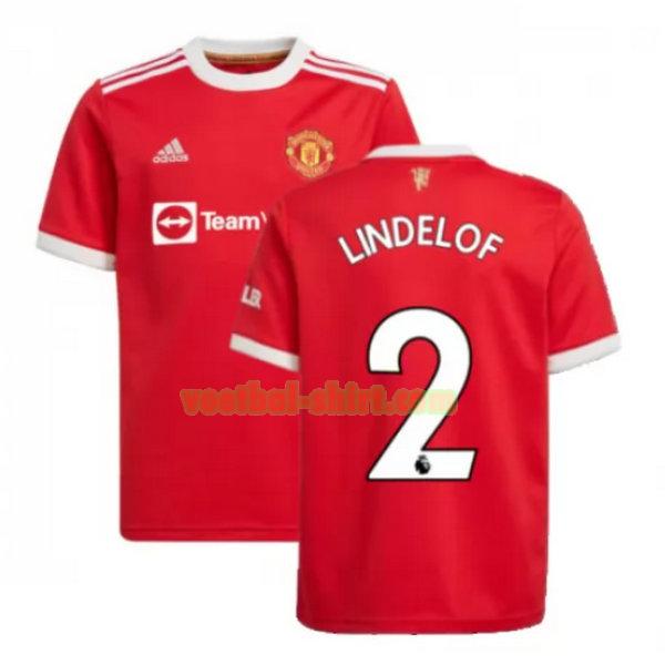 lindelof 2 manchester united thuis shirt 2021 2022 rood mannen