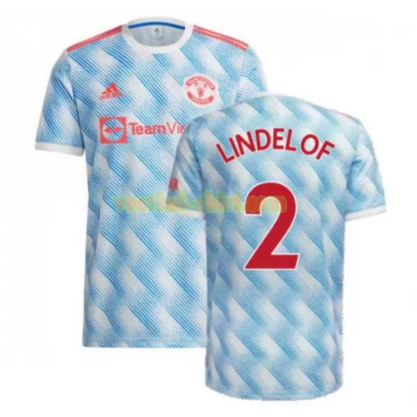 lindelof 2 manchester united uit shirt 2021 2022 blauw mannen