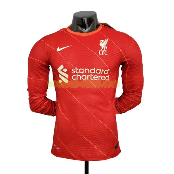 liverpool player thuis shirt 2021 2022 lange mouwen rood mannen