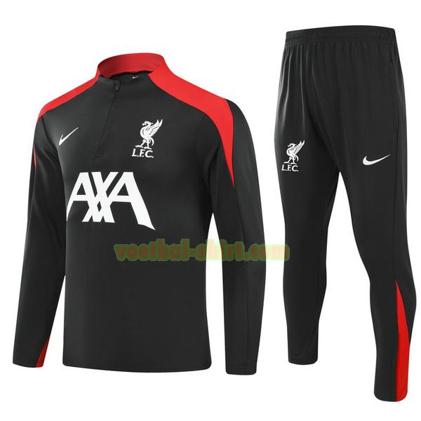 liverpool set half zipper trainingspak 2024 2025 zwart mannen