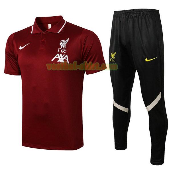 liverpool set poloshirt 21 22 rood mannen