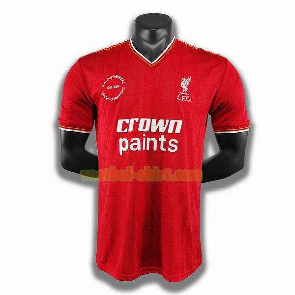 liverpool thuis player shirt 1985 1986 rood mannen