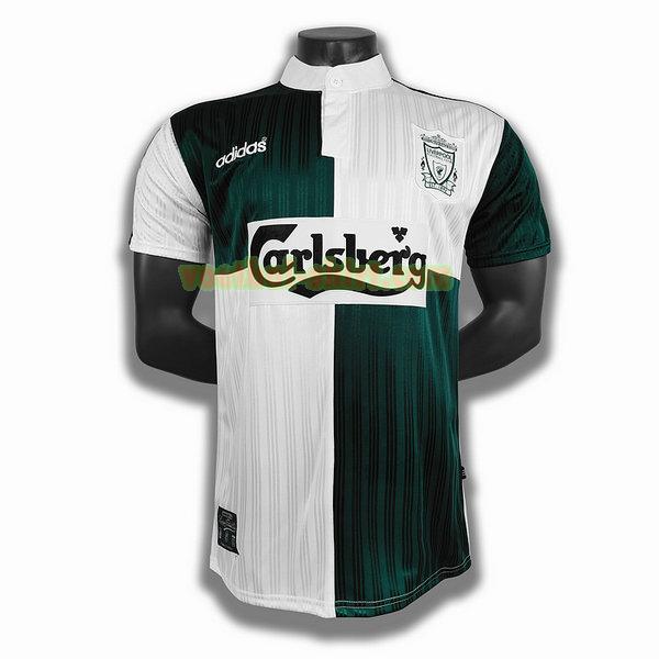 liverpool uit player shirt 1995 groen wit mannen