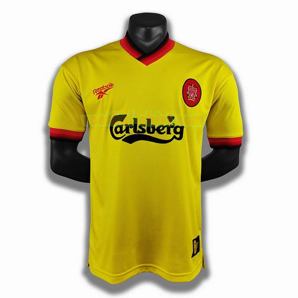 liverpool uit player shirt 1998 geel mannen