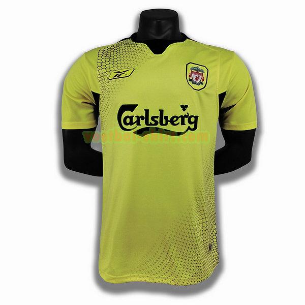 liverpool uit player shirt 2004 2005 geel mannen