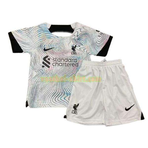 liverpool uit shirt 2022 2023 wit kinderen