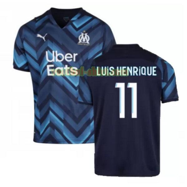 luis henrique 11 olympique marseille uit shirt 2021 2022 blauw mannen