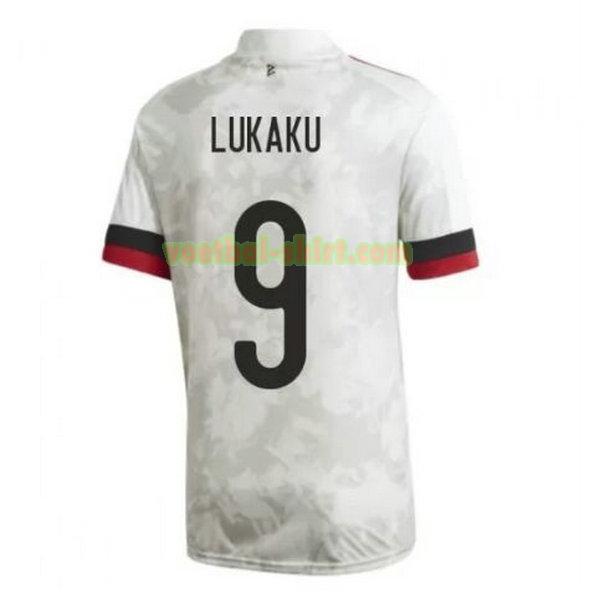 lukaku 9 belgië uit shirt 2020-2021 wit mannen