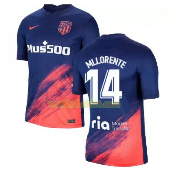 m llorente 14 atletico madrid uit shirt 2021 2022 blauw zwart mannen