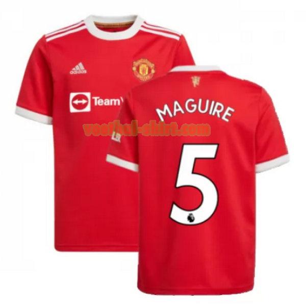 maguire 5 manchester united thuis shirt 2021 2022 rood mannen