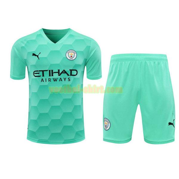 manchester city doelman shirts+pantalón 2021 groen mannen
