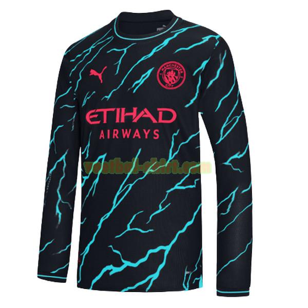 manchester city lange mouwen 3e shirt 2023 2024 zwart mannen