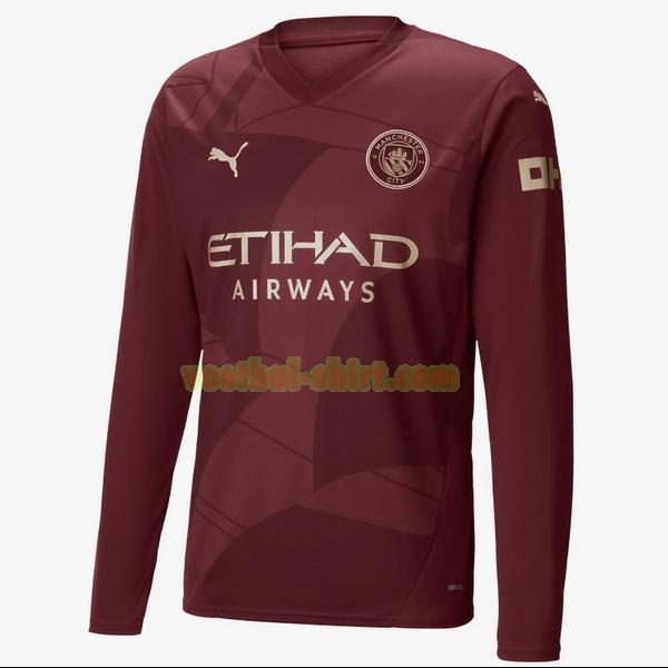 manchester city lange mouwen 3e shirt 2024 2025 rood mannen