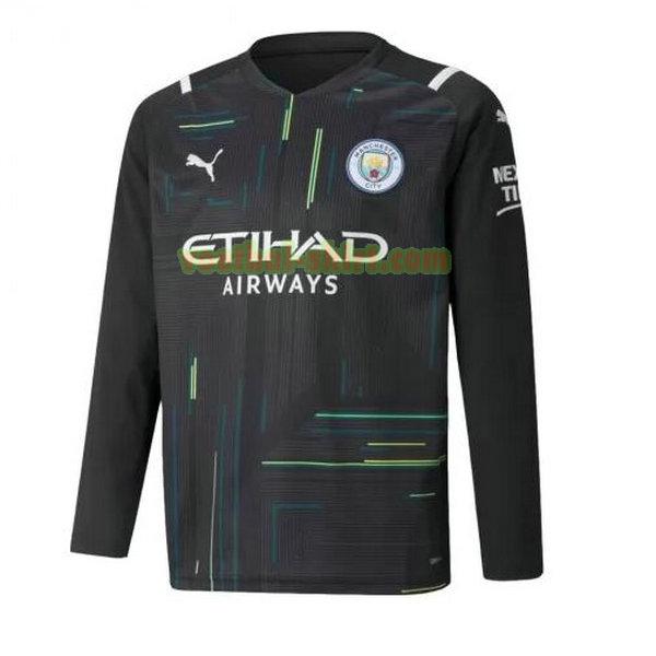 manchester city lange mouwen doelman shirt 2021 2022 zwart mannen