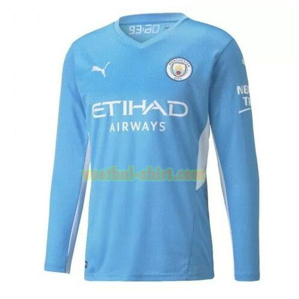 manchester city lange mouwen thuis shirt 2021 2022 blauw mannen