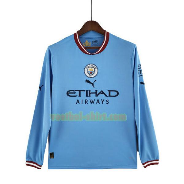 manchester city lange mouwen thuis shirt 2022 2023 blauw mannen