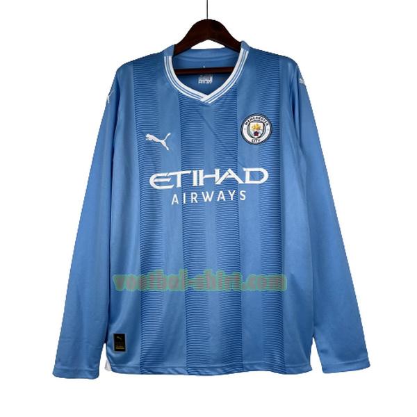 manchester city lange mouwen uit shirt 2023 2024 blauw mannen