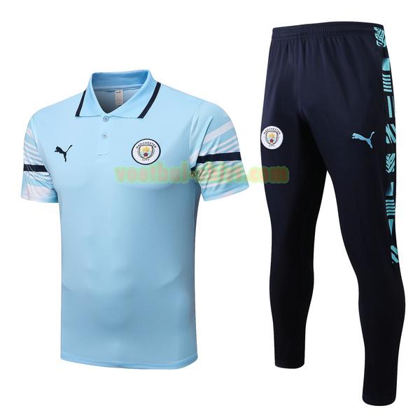 manchester city set polo 2022 2023 blauw mannen