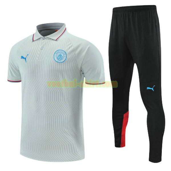 manchester city set polo 2022 grijs mannen