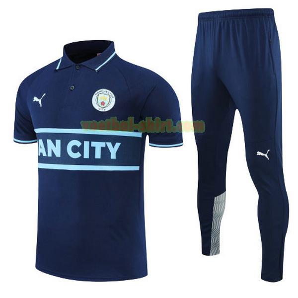 manchester city set polo 2022 navy mannen