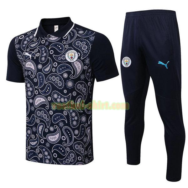 manchester city set poloshirt 2021 2022 zwart mannen