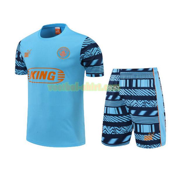 manchester city set training shirt 2022 2023 blauw mannen
