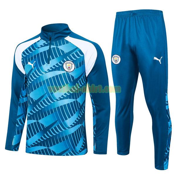 manchester city set trainingspak 2023 2024 blauw wit mannen