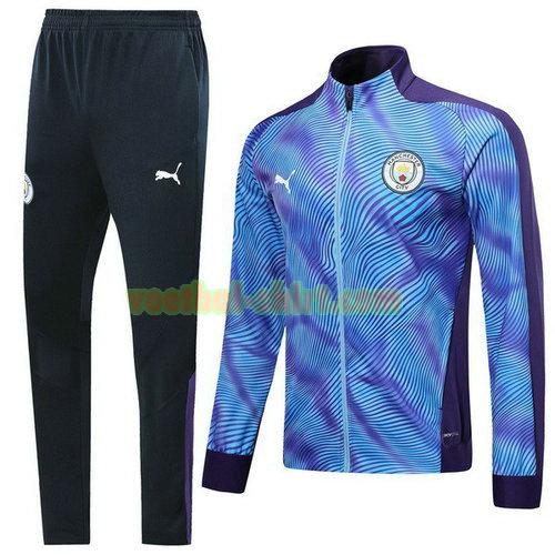 manchester city trainingspak 19-20 purper blauw kinderen