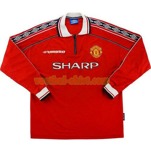 manchester united lange mouwen thuis shirt 1998 1999 mannen