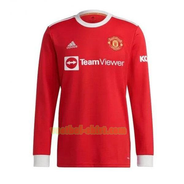 manchester united lange mouwen thuis shirt 2021 2022 rood mannen