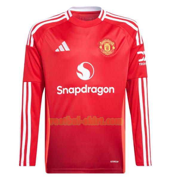 manchester united lange mouwen thuis shirt 2024 2025 rood mannen