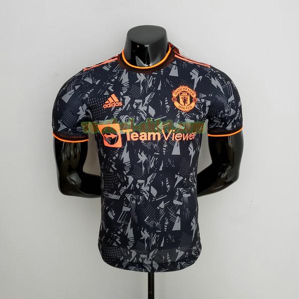 manchester united player camo shirt 2022 2023 zwart mannen