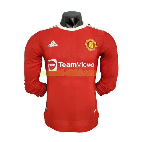 manchester united player thuis shirt 2021 2022 lange mouwen rood mannen